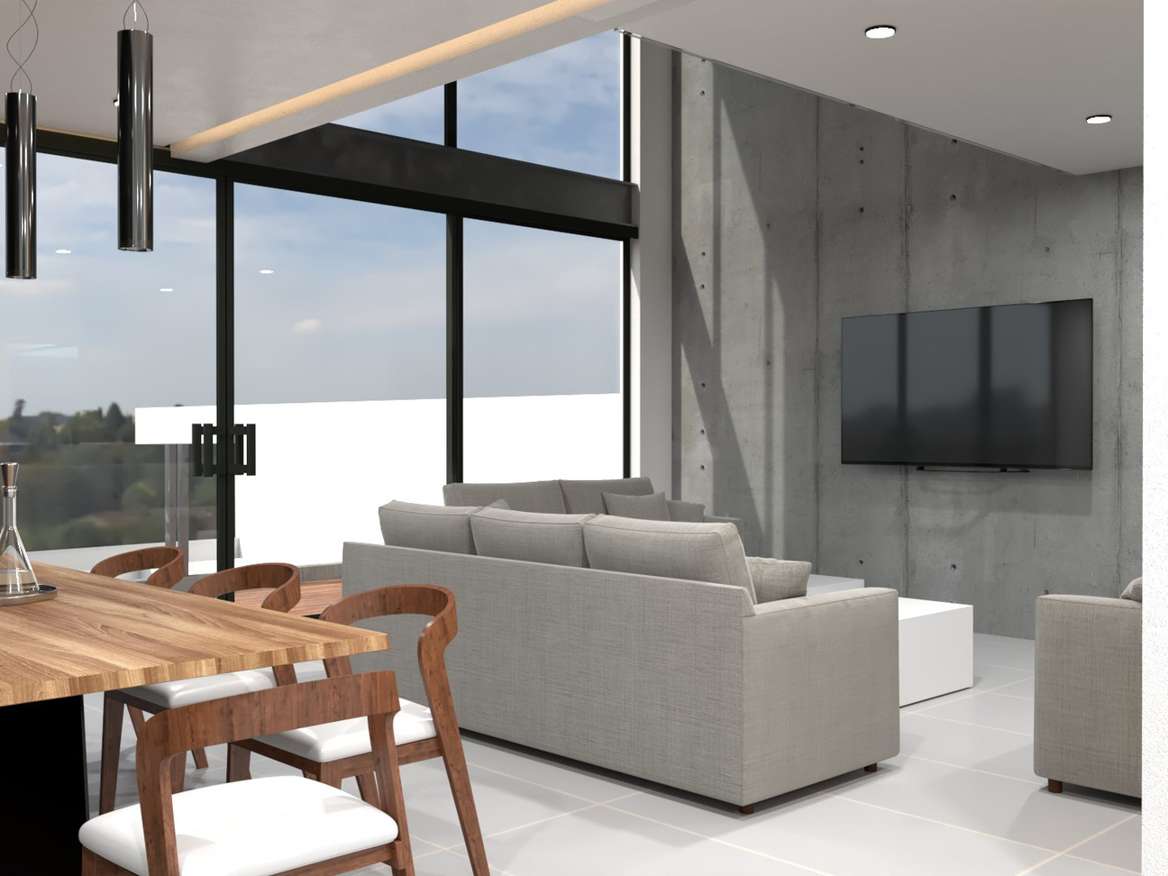 Sala y comedor de una vivienda contemporánea